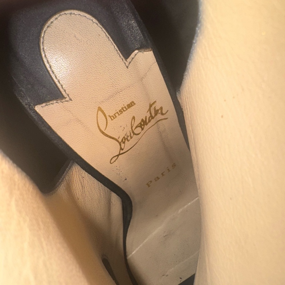 🔥AUTHENTIC!!🔥Christian Louboutin Elegant Black Open-Toe Lace-Up Boots - Picture 5 of 5